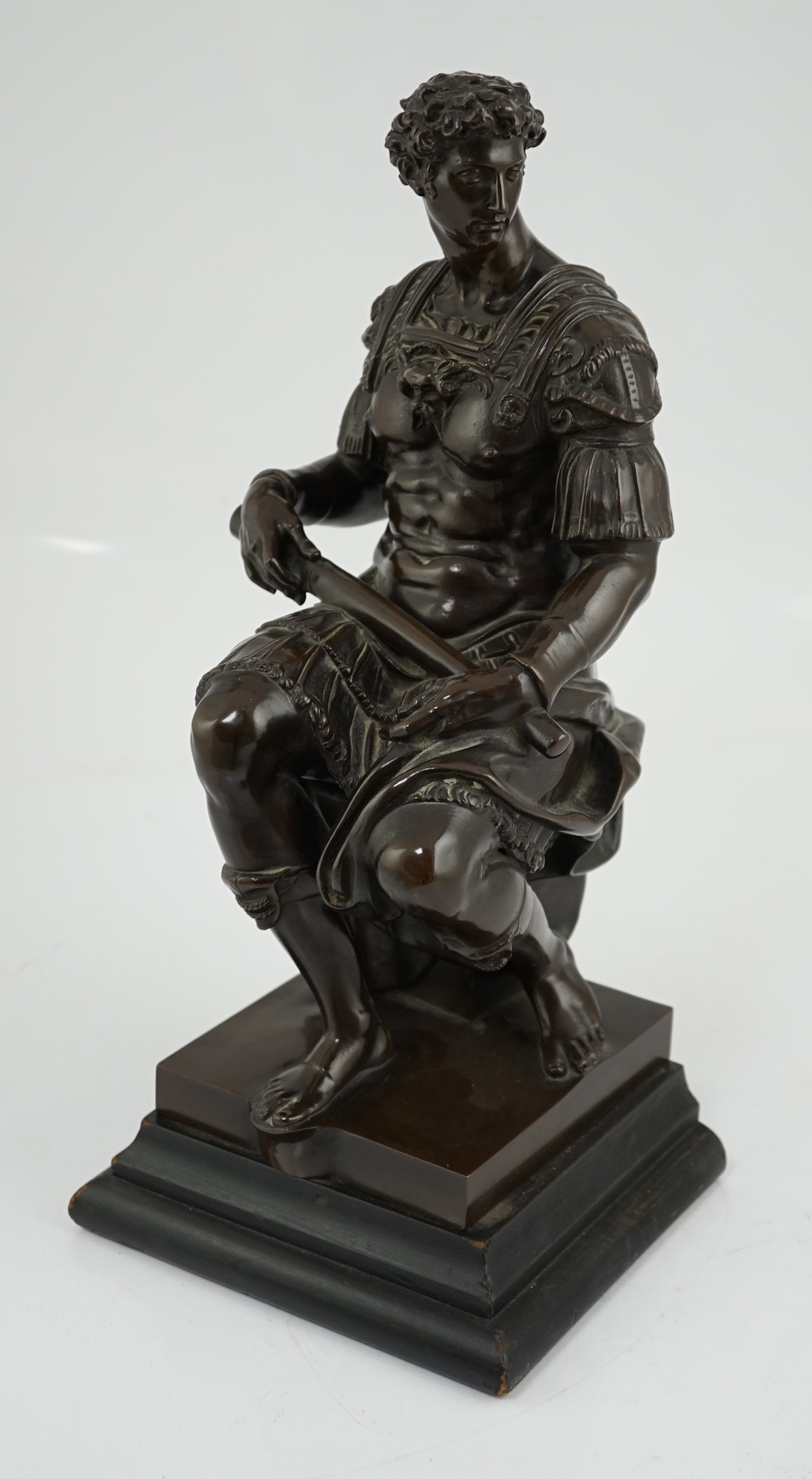 Ferdinand Barbedienne (1810-1892), a French bronze of a Roman seated centurion